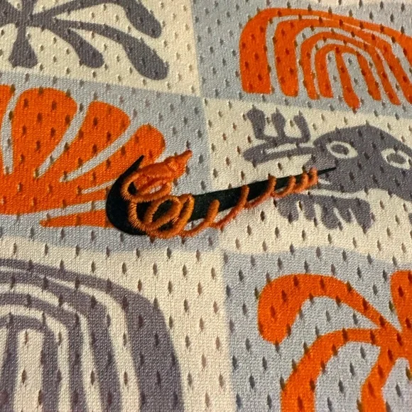 Nike Men's Orange and Gray Patterned Shirt - Picture 3 of 12